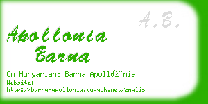 apollonia barna business card